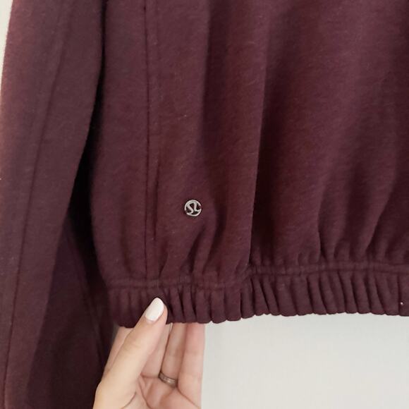 LULULEMON Plush Times Jacket Heathered Dark Adobe Maroon 6 - Picture 8 of 11